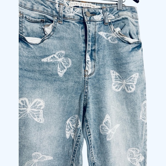 Tinseltown Blue Butterfly Ankle Jeans Size 11/12 - Picture 4 of 10